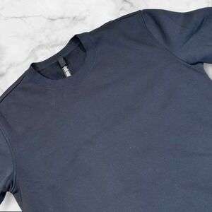 NWT SKIMS Lounge Fleece Mens Crewneck Sweatshirt LS Athleisure Large Washed Onyx